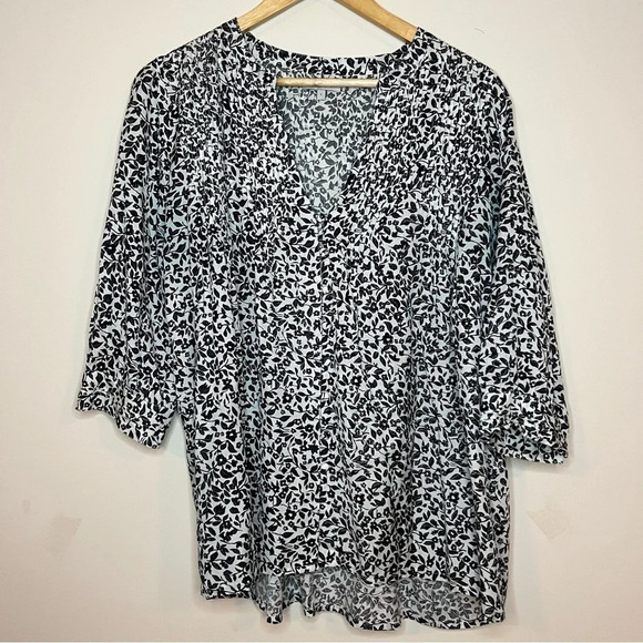 JOIE Black Floral Boho Flowy Buttons Blouse - Picture 1 of 6